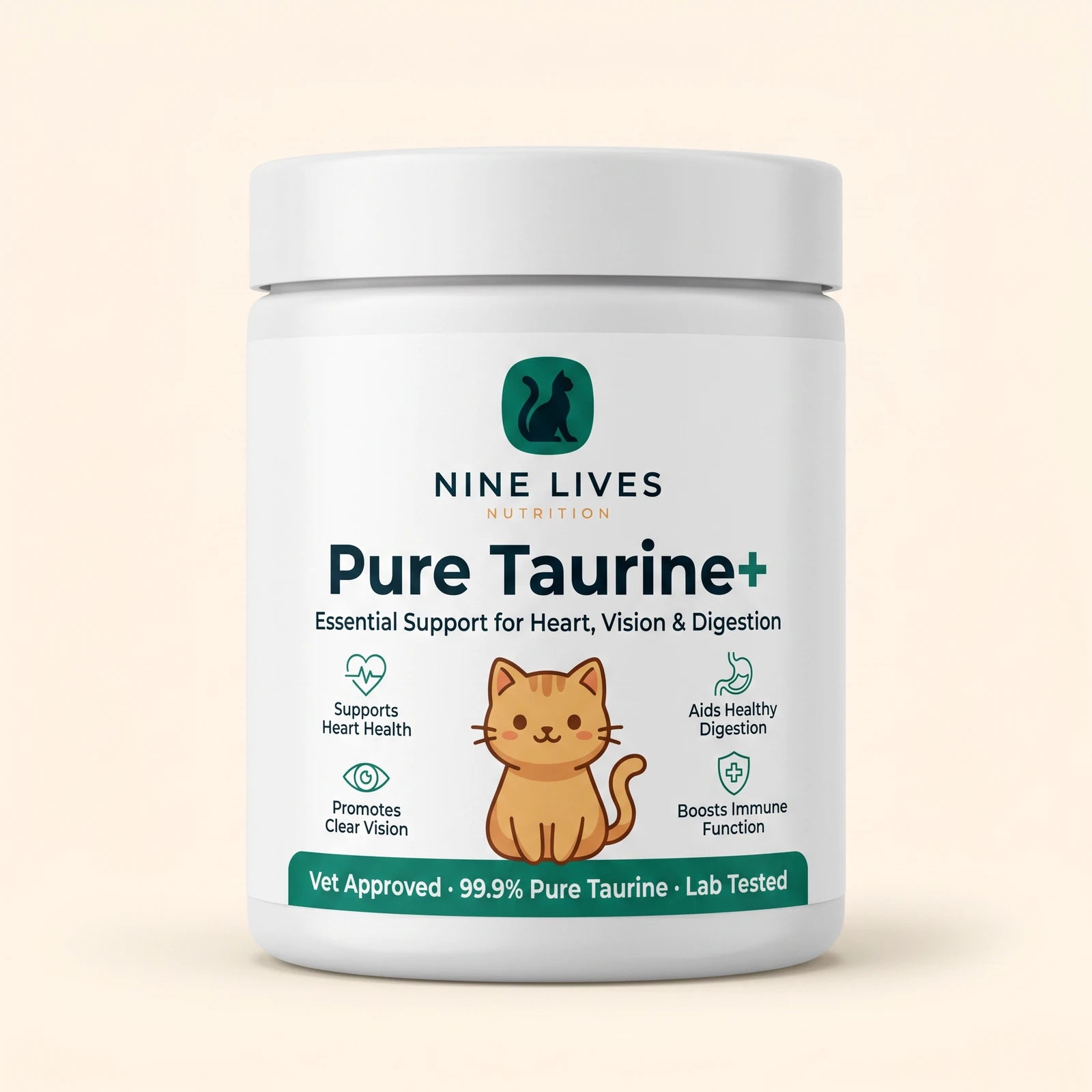 Nine Lives Nutrition taurine tub with scoop
